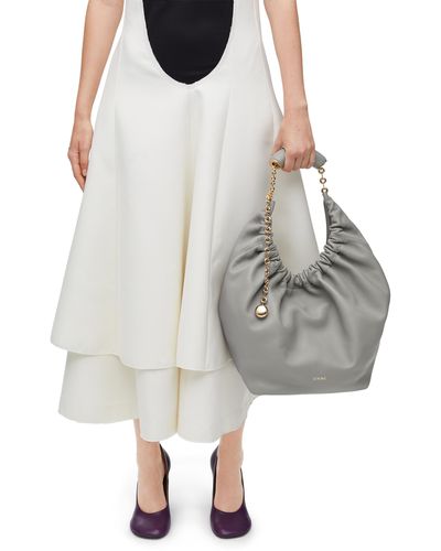 Loewe Luxury Medium Squeeze Bag In Nappa Lambskin - Gray