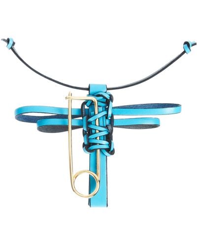 Loewe Butterfly Pin Charm In Calfskin And Metal - Blue