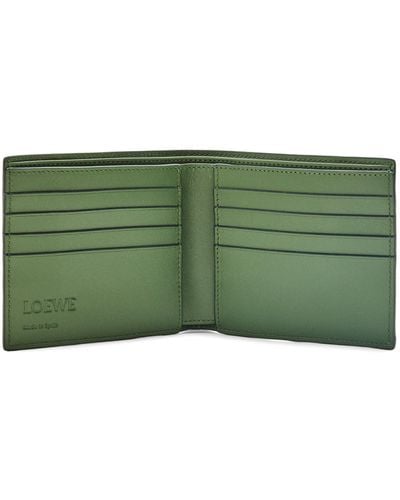 Loewe Luxury Puzzle Bifold Wallet In Classic Calfskin - Green