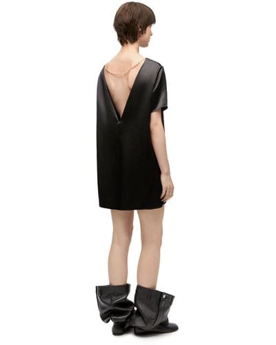 Loewe Satin Mini Dress - Black