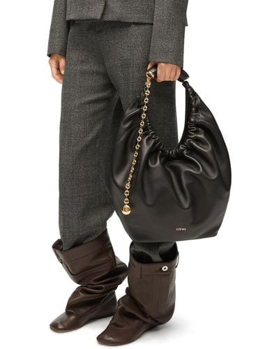 Loewe Luxury Medium Squeeze Bag In Nappa Lambskin - Black