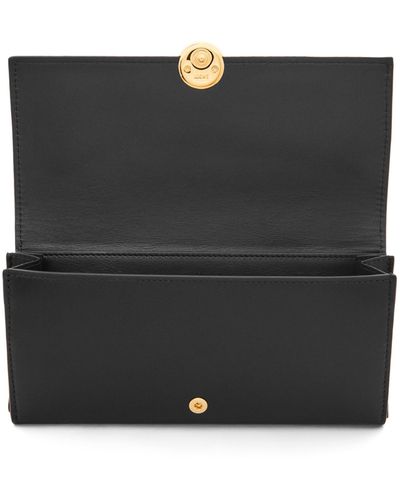 Loewe Luxury Pebble Continental Wallet In Shiny Nappa Calfskin - Black