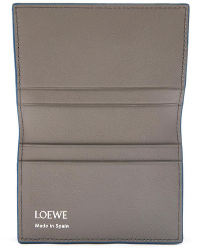 Loewe Luxury Slim Bifold Cardholder In Shiny Nappa Calfskin - Gray