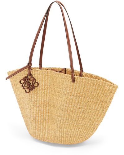 Loewe Small Basket Bag Natural Palm Leaf White Calfskin – Coco Approved  Studio