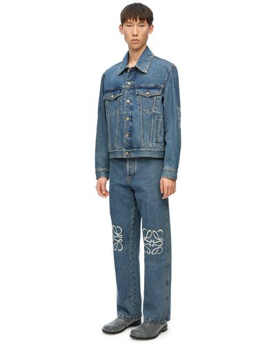 Loewe Adjusted Fit Anagram baggy Jeans In Denim - Blue