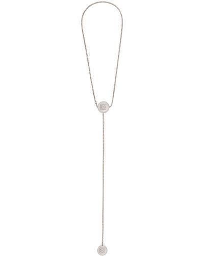 Loewe Luxury Anagram Pebble Necklace In Sterling Silver And Zebra Jasper For - White