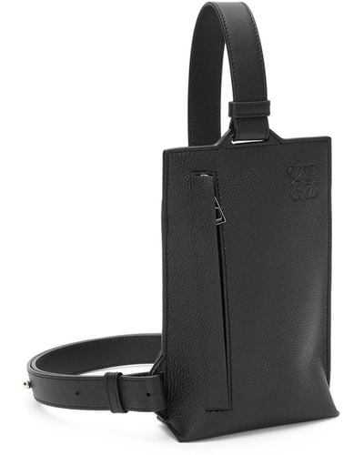 Loewe Luxury Vertical T Pocket In Soft Grained Calfskin - Black