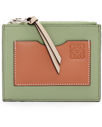 Loewe Leather Coin Six Card Holder - Green