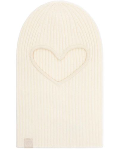 Loewe Luxury Heart Balaclava In. Wool For Men - White