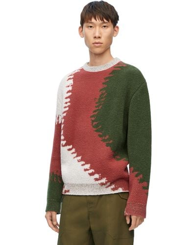 Loewe Stripe-pattern Crewneck Knitted Sweater - Multicolor