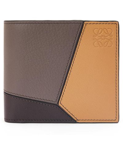 Loewe Puzzle Bifold Wallet In Classic Calfskin - Multicolor