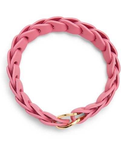 Loewe Luxury Woven Bracelet In Calfskin - Pink