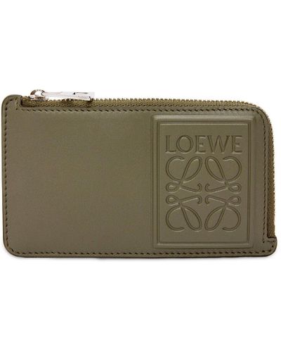 Loewe Leather Anagram Card Holder - Green