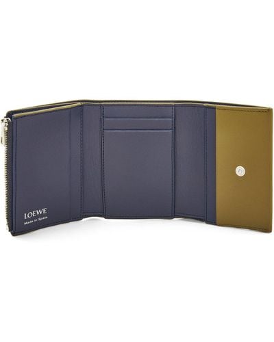 Loewe Luxury Trifold Zip Wallet In Shiny Nappa Calfskin - Multicolor