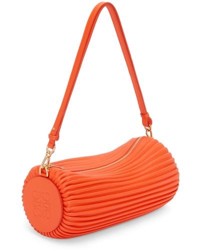 Loewe Bracelet Pouch In Pleated Nappa - Red