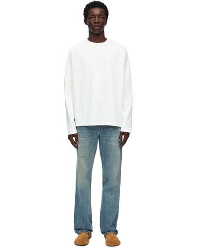 Loewe Loose Fit Long Sleeve T-shirt In Cotton - Blue