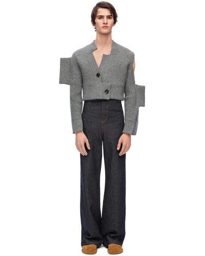 Loewe Distorted Cardigan In Cashmere - Multicolour