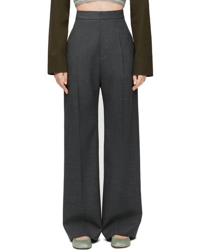 Loewe Luxury High Waisted Pants In Wool - Black