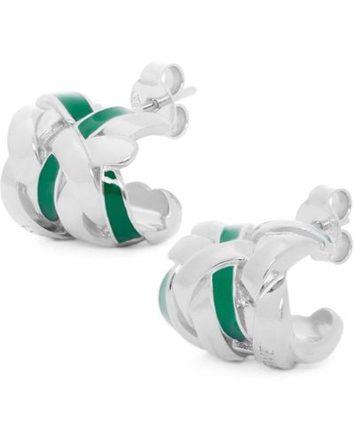 Loewe Luxury Nest Small Hoop Earrings In Sterling Silver And Enamel For - Multicolour