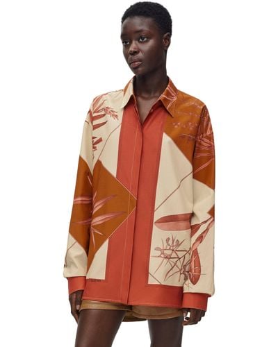 Loewe Luxury Shirt In Cotton And Silk - Orange
