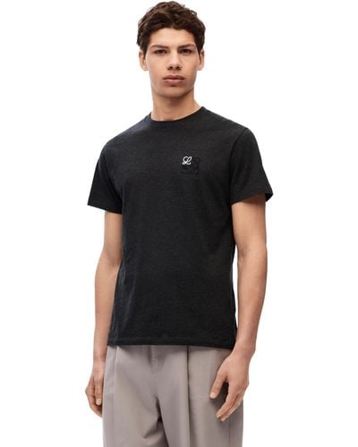 Loewe Luxury Regular Fit T-shirt In Cotton - Black