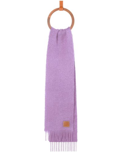 Loewe Luxury Scarf In Mohair And Wool - Purple