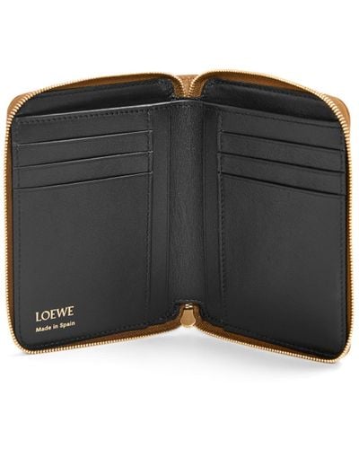 Loewe Luxury Knot Compact Zip Around Wallet In Shiny Nappa Calfskin - Black