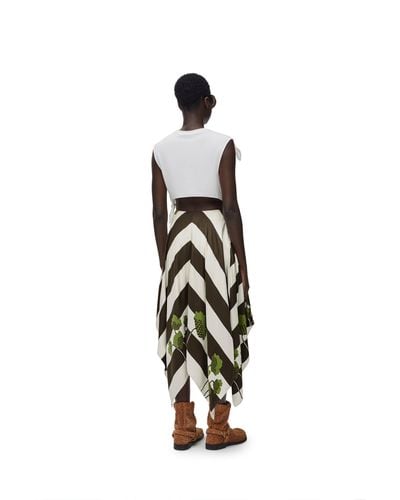 Loewe Luxury Asymmetric Skirt In Silk - White