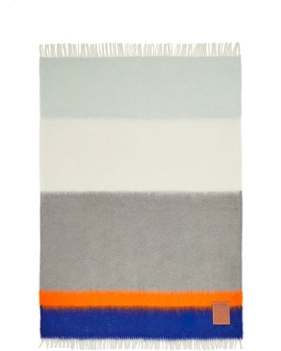 Loewe Luxury Blanket In Mohair And Wool For Unisex - Gray