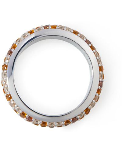 Loewe Luxury Thin Pavé Ring In Sterling Silver And Crystals - Metallic