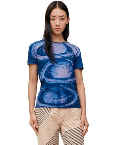 Loewe Luxury Slim Fit T-shirt In Cotton - Blue