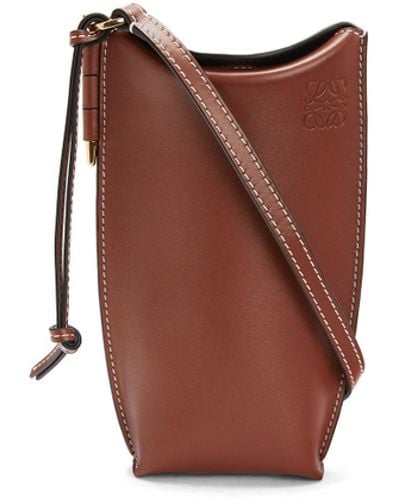Loewe Gate Pocket Leather Shoulder Bag - White