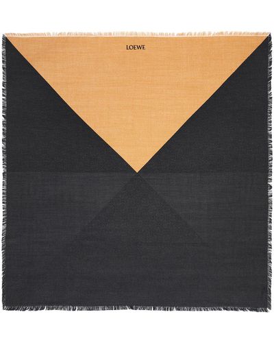 Loewe Scarf In Silk And Wool - Black