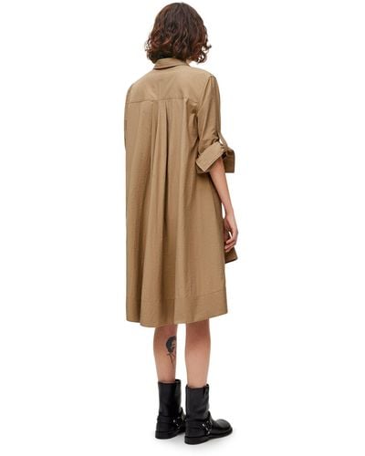 Loewe Luxury Tunic Dress In Cotton Blend - Natural