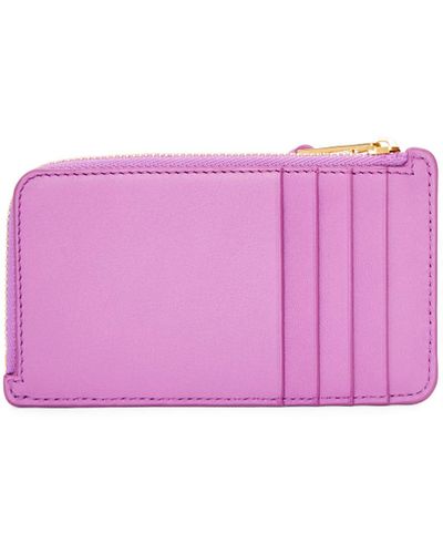 Loewe Puzzle Coin Cardholder In Classic Calfskin - Purple