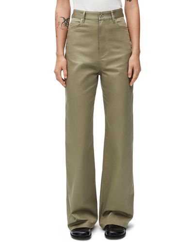 Loewe Luxury High Waisted Pants In Cotton For - Green