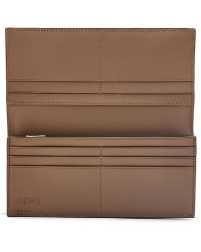Loewe Luxury Long Horizontal Wallet In Soft Grained Calfskin - Brown