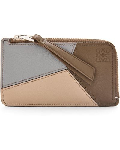 Loewe Puzzle Coin Cardholder In Classic Calfskin - Blue