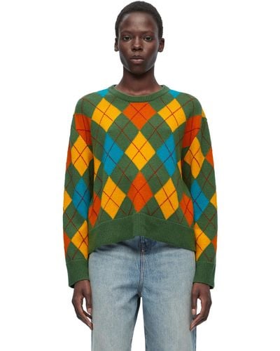 Loewe Argyle-pattern Wool Sweater - Multicolor