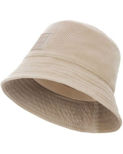 Loewe Luxury Patch Bucket Hat In Corduroy - Green