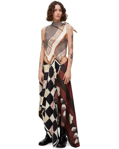 Loewe Luxury Scarf Dress In Silk - Multicolour