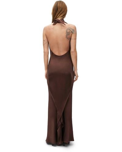 Loewe Luxury Scarf Dress In Silk For - Brown