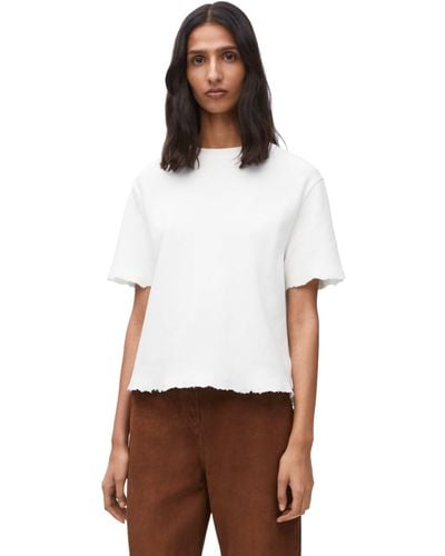 Loewe Luxury Boxy Fit T-shirt In Cotton Blend For - White