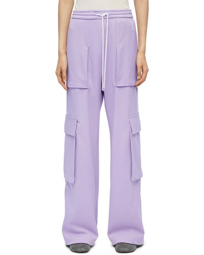 Loewe Luxury Cargo Tracksuit Pants In Technical Jersey - Purple