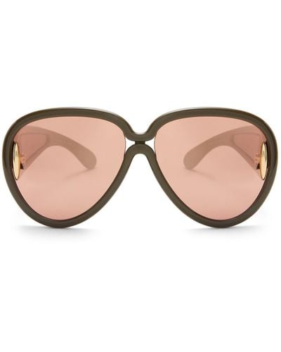 Loewe Pilot Mask Sunglasses In Acetate And Nylon - Pink