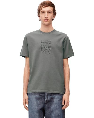 Loewe Luxury Relaxed Fit T-shirt In Cotton - Gray