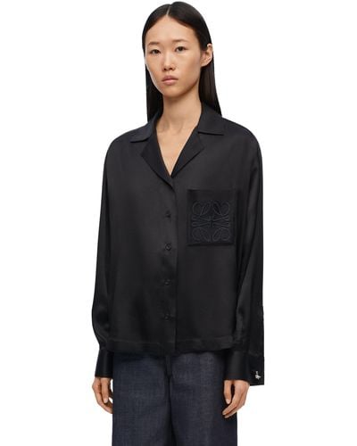 Loewe Luxury Pajama Blouse In Silk - Black