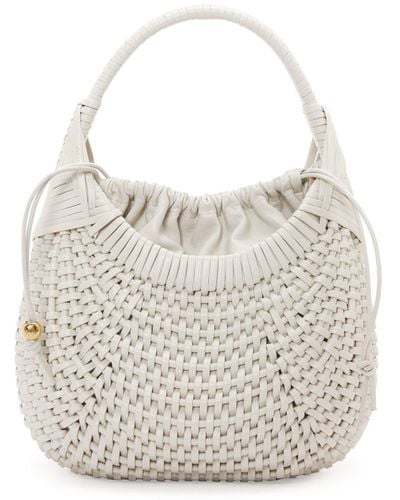 Loewe Diamond Hobo Bag In Calfskin - White