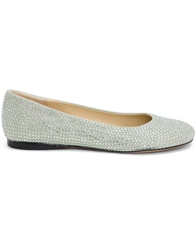 Loewe Luxury Toy Ballerina In Suede And Allover Rhinestones For - White
