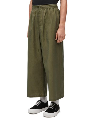Loewe Luxury Cropped Pants In Cotton Blend - Green